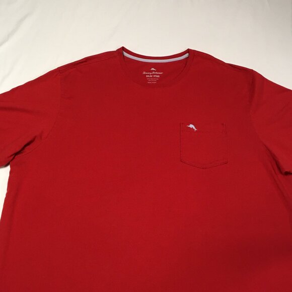 Tommy Bahama Men's Big & Tall 3XLB Bali Skyline Red Tee One Pocket w/Marlin Logo - Picture 2 of 15